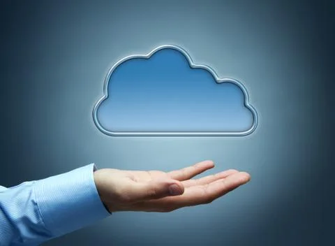 Cloud computing concept with copy space Stock Photos