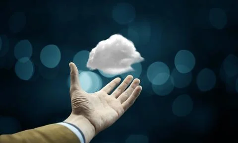 Cloud computing concept with copy space Stock Photos