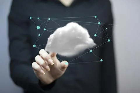 Cloud computing concept with copy space Stock Photos
