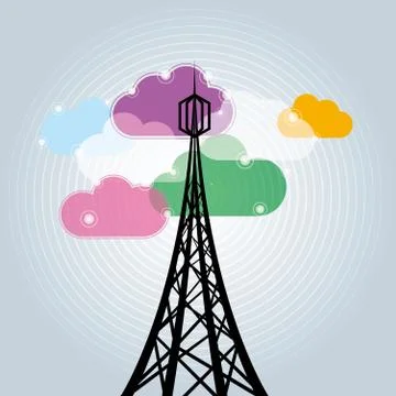 Cloud computing concept design. The background is gray. Stock Illustration