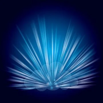 Cloud computing concept design. The background is black. Stock Illustration