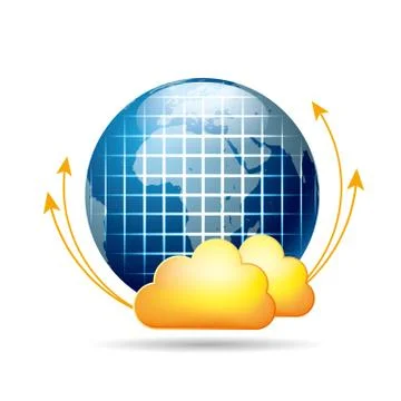 Cloud computing concept design. The background is white. Illustrazione stock