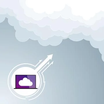 Cloud computing concept design. The background is gray. Stock Illustration