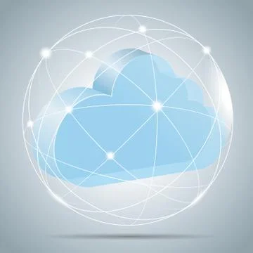 Cloud computing concept design. The background is gray. 스톡 일러스트