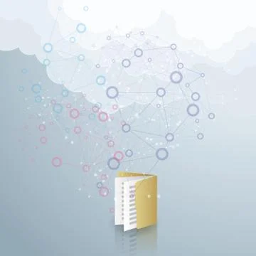 Cloud computing concept design. The background is gray. Illustrazione stock