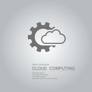 Cloud computing concept design. The background is a gradient of gray. Stock Illustration