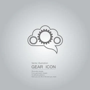 Cloud computing concept design. The background is a gradient of gray. Illustrazione stock