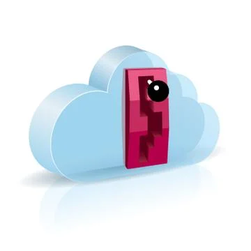 Cloud computing concept design. A combination of gearbox and cloud symbol. Illustrazione stock
