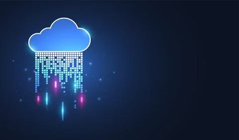 Cloud computing concept design. Digital data transform download 스톡 일러스트