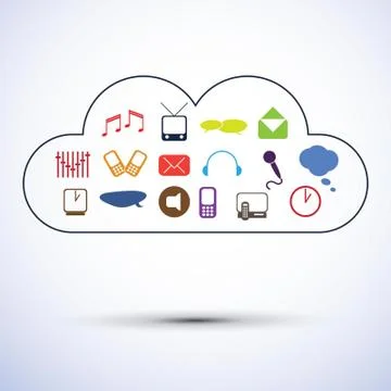 Cloud Computing Concept Design Stock Illustration