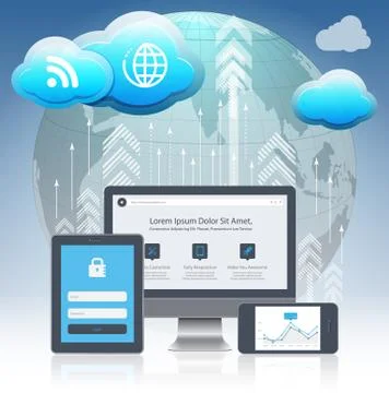 Cloud computing concept design Stock Illustration