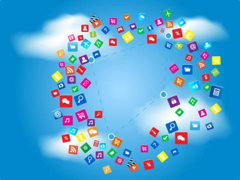 Cloud computing concept design Stock Illustration