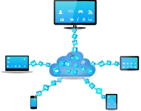 Cloud computing concept design Stock Illustration
