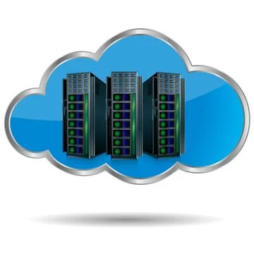 Cloud computing concept design. Isolated on white background. Stock Illustration