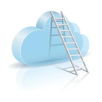 Cloud computing concept design. Isolated on white background. Stock Illustration