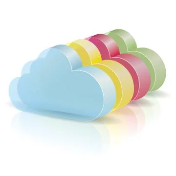 Cloud computing concept design.  Isolated in white background. Stock Illustration