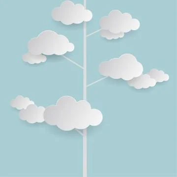 Cloud computing concept design. Isolated on blue background. Stock Illustration