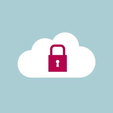 Cloud computing concept design, isolated on blue background. Illustrazione stock
