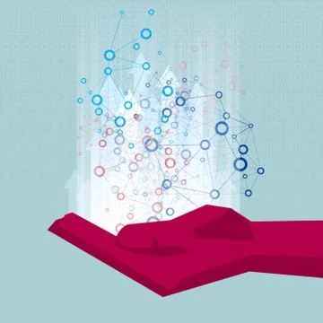 Cloud computing concept design. Isolated on blue background. Stock Illustration