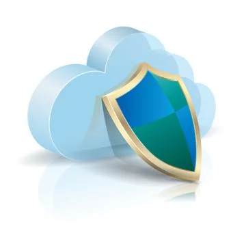 Cloud computing concept design. Network security system. 스톡 일러스트