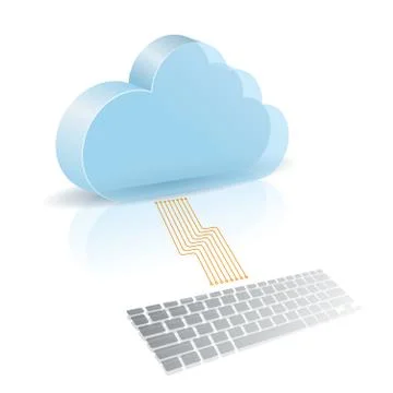 Cloud computing concept design.Computer keyboard input. イラスト素材