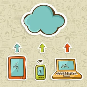 Cloud computing concept diagram Stock Illustration