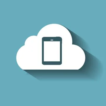 Cloud Computing Concept on Different Electronic Devices. Vector Stock Illustration