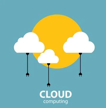 Cloud Computing Concept on Different Electronic Devices. Vector Stockillustratie