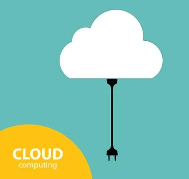 Cloud Computing Concept on Different Electronic Devices. Vector Stock Illustration