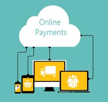 Cloud Computing Concept on Different Electronic Devices. Vector Stockillustratie