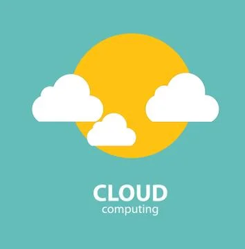 Cloud Computing Concept on Different Electronic Devices. Vector Stock Illustration