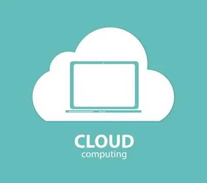 Cloud Computing Concept on Different Electronic Devices. Vector Stock Illustration