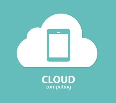 Cloud Computing Concept on Different Electronic Devices. Vector 스톡 일러스트