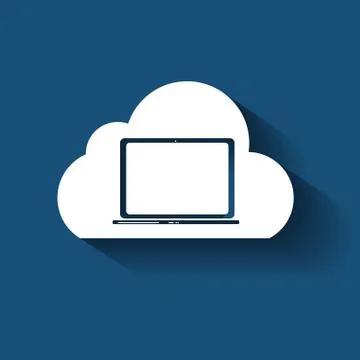 Cloud Computing Concept on Different Electronic Devices. Vector Stock Illustration