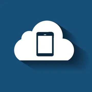 Cloud Computing Concept on Different Electronic Devices. Vector 스톡 일러스트