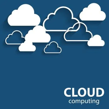 Cloud Computing Concept on Different Electronic Devices. Vector 스톡 일러스트