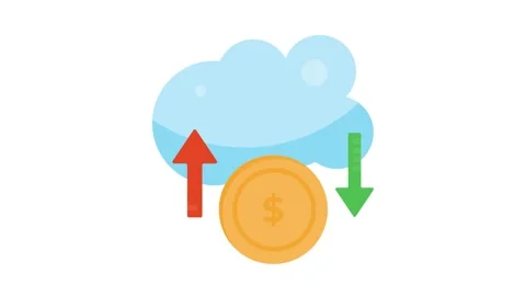 Cloud computing concept with digital currency symbols, illustrating the int.. Stock Footage 332389217