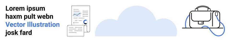 Cloud Computing Concept with Documents and VR Headset Illustrazione stock