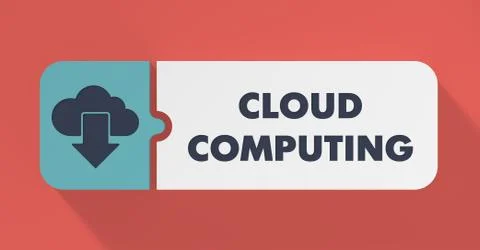 Cloud Computing Concept in Flat Design. 스톡 일러스트