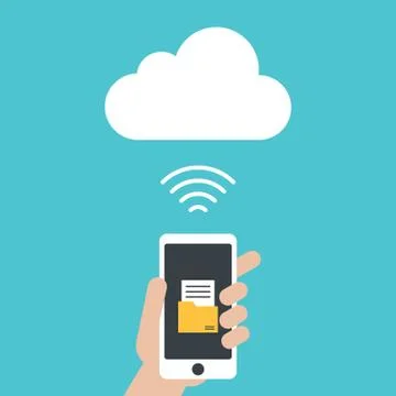 Cloud computing concept flat design Stock Illustration