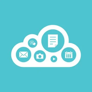 Cloud computing concept flat design Illustrazione stock