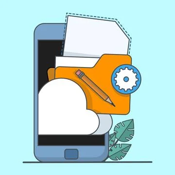 Cloud computing concept. Flat vector icon of vector cloud service. Illustrazione stock