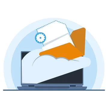 Cloud computing concept. Flat vector icon of vector cloud service. Stock Illustration