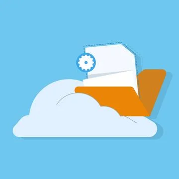 Cloud computing concept. Flat vector icon of vector cloud service. Stockillustratie