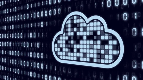 Cloud computing concept (futuristic cloud and binary code background) Stock Footage 166071820