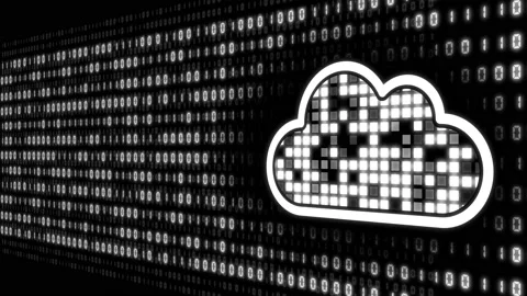 Cloud computing concept (futuristic cloud and binary code background) Stock Footage 166097199