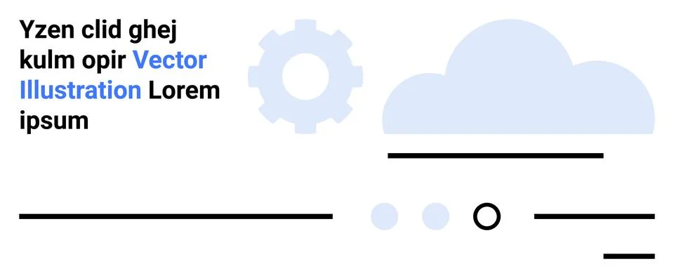 Cloud Computing Concept with Gear Icon and Minimalistic Design Elements for.. 스톡 일러스트