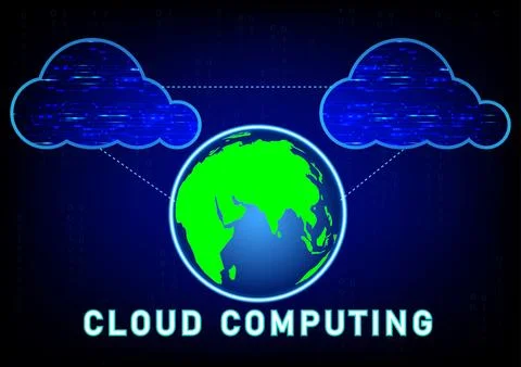 Cloud computing concept with globe concept cloud computing Stock Illustration