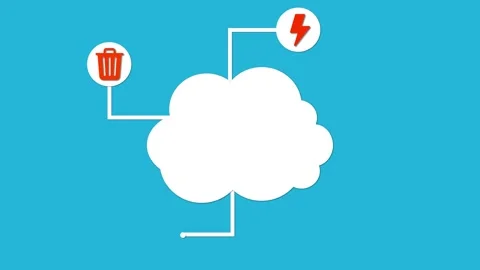 Cloud computing concept graphic with icons for storage energy and sharing o.. Stock Footage 268285635