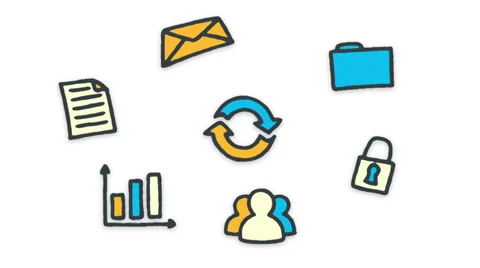 Cloud computing concept, hand drawn (loopable) 스톡 동영상 37087311